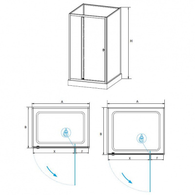 Душевая кабина прямоугольная 90х100 AN-207 RGW фото в интернет-магазине Русалия