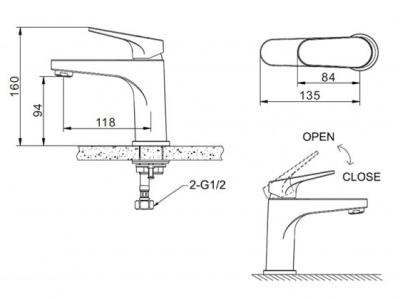Смеситель для умывальника Eler Black F1191238BM-RUS черный МАТОВЫЙ Bravat фото в интернет-магазине Русалия