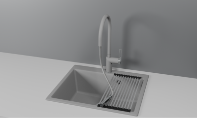 Смеситель для кухни GRANULA с выдвижным изливом (8172, АЛЮМИНИУМ) фото в интернет-магазине Русалия