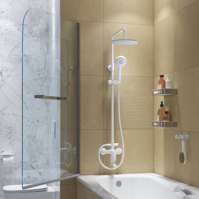 Душевая система IDDIS с изливом белый матовый Ray (RAYWT3Fi06) фото в интернет-магазине Русалия