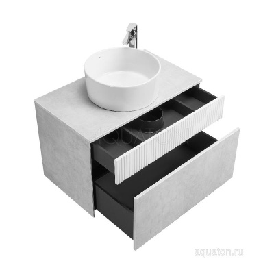 Тумба под раковину AQUATON Марбл 80 слэйт, белый матовый 1A276201MH4C0 фото в интернет-магазине Русалия