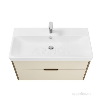 Тумба под раковину AQUATON Оливия 90 бежевый, дуб велл 1A254401OLVG0 фото в интернет-магазине Русалия