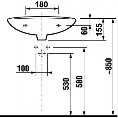 Раковина Lyra 45 см 14273000104 Jika фото в интернет-магазине Русалия