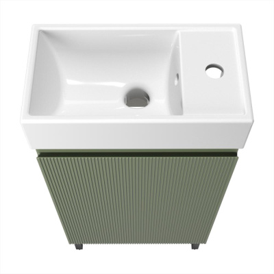 Тумба с раковиной WC Area 40 см матовый зеленый 221805005 Wellsee фото в интернет-магазине Русалия