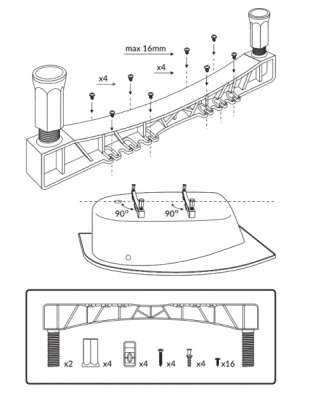 Ножки для ванн EXCELLENT / WHITECROSS NWT-50 NWT-50 фото в интернет-магазине Русалия
