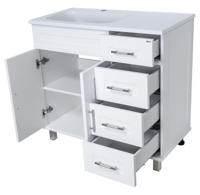 Тумба Купер 90 левая с раковиной Эстет Барселона 90 левая Misty фото в интернет-магазине Русалия