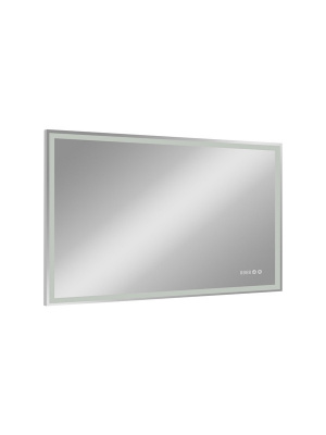 Зеркало с подсветкой Mercury 1000x700 часы, антизапотевание ЗЛП971 Continent фото в интернет-магазине Русалия