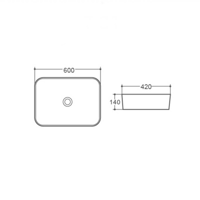 Раковина керамическая Vincea VBS-304, 600*420*140, накладная, цвет белый фото в интернет-магазине Русалия