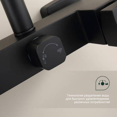 Душевая система Splenka S224.24.06, черный фото в интернет-магазине Русалия