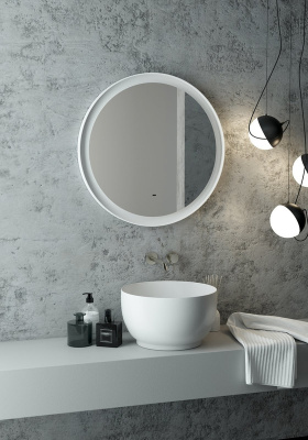 Зеркало с подсветкой Planet White d700 бесконтактный овальный сенсор ЗЛП1170 Continent фото в интернет-магазине Русалия