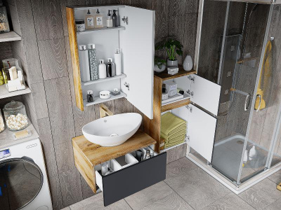 Шкаф Ива 40 подвесной универсальный (графит) П-Ива05040-48 Misty фото в интернет-магазине Русалия