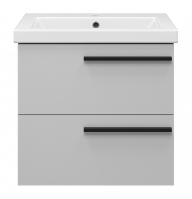 Тумба Ненси 60 подвесная (серая) с раковиной Cersanit Como 60 Misty фото в интернет-магазине Русалия