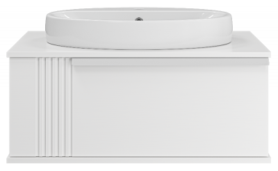 Тумба Savoy 80 подвесная (белая) с раковиной Ekokerama Doppia 65 Brevita фото в интернет-магазине Русалия