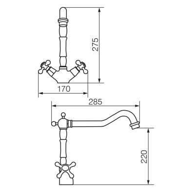 Смеситель для раковины Agatha Chromo VR.AGT-3711.CR Veragio фото в интернет-магазине Русалия