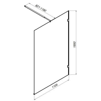 W94WI-110-F1-MTE Душевая перегородка X-Joy 110x195, стекло прозр. 6 мм + покрытие, фурнитура мат хро Am.Pm фото в интернет-магазине Русалия