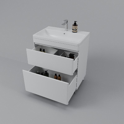 Тумба напольная "Атлантика 70", Люкс антискрейч, PLUS + Умывальник Атлантик 70 фото в интернет-магазине Русалия