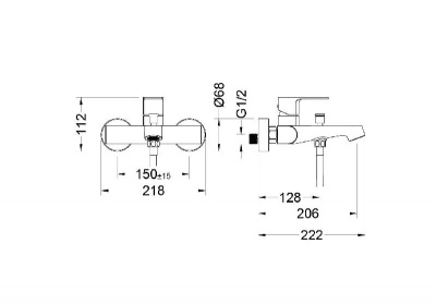 Смеситель для ванны AQUATEK, матовый черный AQ1240MB ОБЕРОН фото в интернет-магазине Русалия