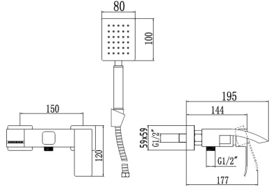 Смеситель для ванны Fmark (FS8624H) фото в интернет-магазине Русалия
