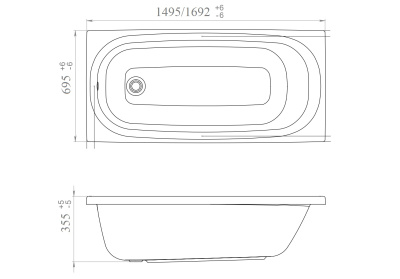 Ванна акриловая MARONI Оптим 170х70 Щ0000063857 фото в интернет-магазине Русалия