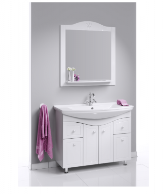 Напольная тумба 105 Franchesca белый FR0110 + умывальник Стиль 1050 4620008197340 Aqwella фото в интернет-магазине Русалия