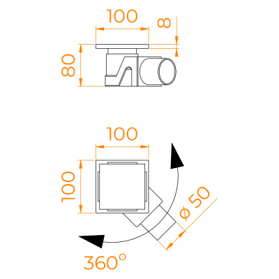 Душевой трап точечный 10х10 см с решеткой матовое золото Leo-02-10Gb RGW фото в интернет-магазине Русалия