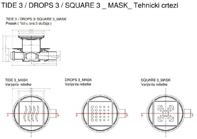 Точечный трап Pestan Confluo Standard 15х15 Square Mask Gold (13000147) фото в интернет-магазине Русалия