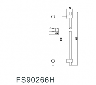 Душевая штанга черный матовый FS90266H Fmark фото в интернет-магазине Русалия