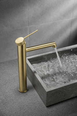 Смеситель для раковины VBF-2RM2BG однорычажный, брашированное золото Vincea фото в интернет-магазине Русалия