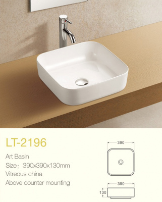 Раковина накладная квадратная ELBACH 2196 WeltWasser фото в интернет-магазине Русалия