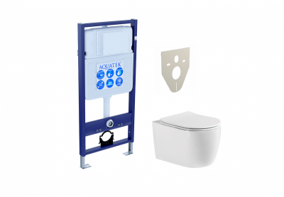 Set AQUATEK ЕВРОПА (рама AQUATEK Standard INS-0000012+звукоизоляционная прокладка+унитаз ЕВРОПА AQ1106-00+тонкое сиденье с механизмом плавного закрывания) фото в интернет-магазине Русалия