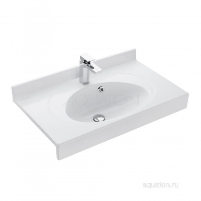 Раковина AQUATON Отель 3/80 белая с навесами 1A70063NOT010 фото в интернет-магазине Русалия