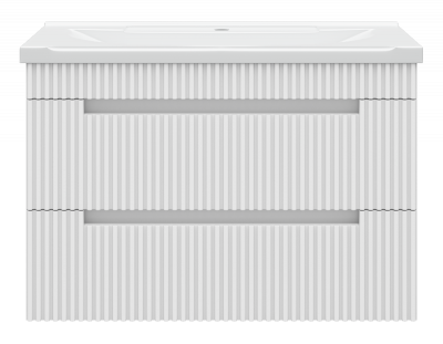 Тумба Ariana 80 подвесная (белая) с раковиной Misty EVVA 80 Brevita фото в интернет-магазине Русалия