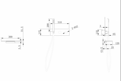 Смеситель ABBER Rund AF8731B для ванны скрытого монтажа, черный матовый фото в интернет-магазине Русалия