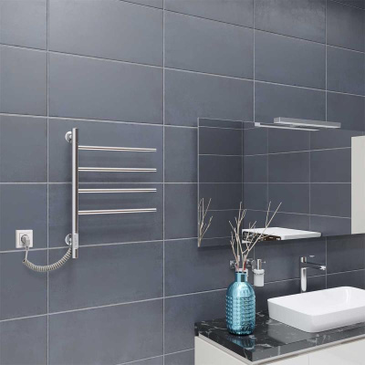 Полотенцесушитель электрический Vincea VTD-1S1CE 43x60, хром, таймер фото в интернет-магазине Русалия