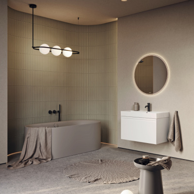 Подвесная тумба 100  Pure белый PUR0110WM + умывальник  Вилис 1000 4610119205164 Aqwella фото в интернет-магазине Русалия