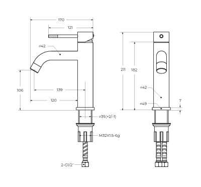 Смеситель для раковины без донного клапана CEZARES RELAX-LS1-01-W0 фото в интернет-магазине Русалия