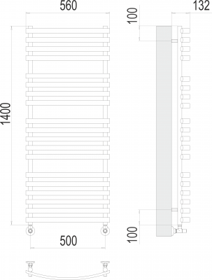Водяной полотенцесушитель Капри П19 500х1400 4670078530660 Terminus фото в интернет-магазине Русалия