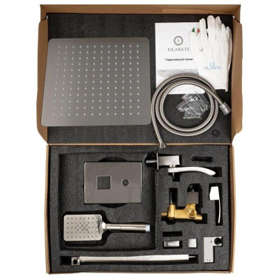 Душевая система встраиваемая FILARETE Waterfall FL1010NK, никель фото в интернет-магазине Русалия