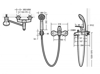 Промо-набор смесителей Fit F00315C 3 в 1 Bravat фото в интернет-магазине Русалия
