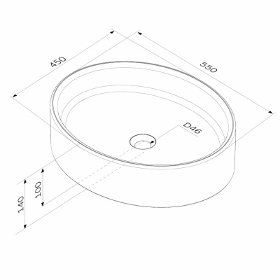 M8FWCC20550WG Func Раковина накладная, овал , 55 см, цвет белый глянец Am.Pm фото в интернет-магазине Русалия