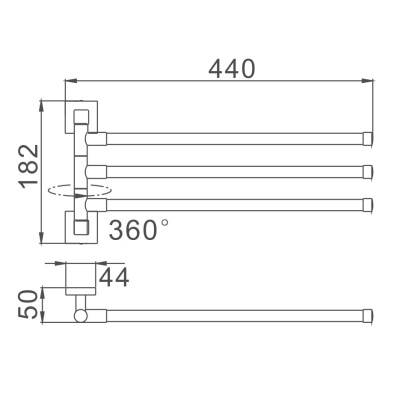 Полотенцедержатель Haiba HB8613, хром фото в интернет-магазине Русалия