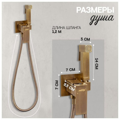 Гигиенический душ со смесителем встраиваемый Hansberge H3077BR, бронза фото в интернет-магазине Русалия