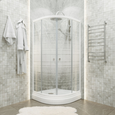 Душевой уголок Полосы 90*90 А (3 места+сифон D90) Тритон Щ0000061805 фото в интернет-магазине Русалия