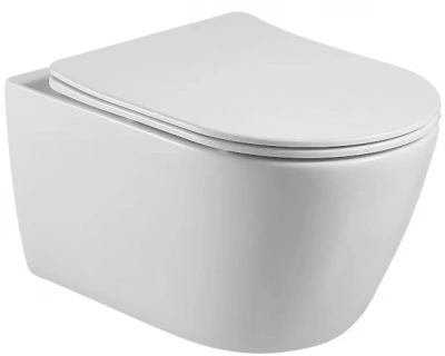 Унитаз подвесной безободковый Бетта AQ1253W-00 с сиденьем микролифт Aquatek фото в интернет-магазине Русалия