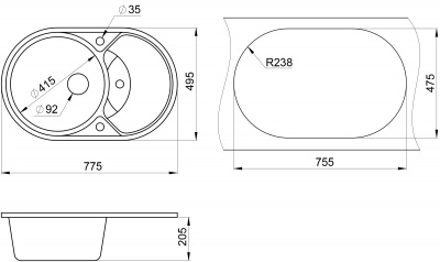 Кухонная мойка GRANULA (7801, ПИРИТ) фото в интернет-магазине Русалия