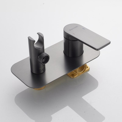 Гигиенический душ со смесителем Shevanik S4105T, оружейная сталь фото в интернет-магазине Русалия