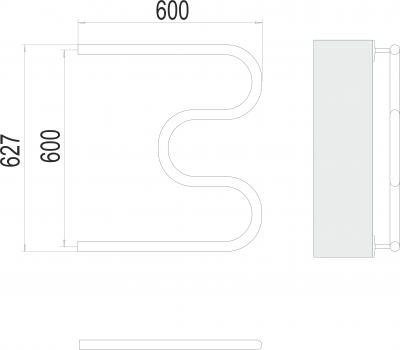 Водяной полотенцесушитель М-образный (3/4") 600х600 4620768880544 Terminus фото в интернет-магазине Русалия