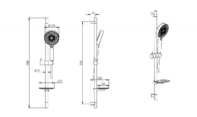 Душевой гарнитур 3jet 73см AQUATEK AQ2031CR фото в интернет-магазине Русалия