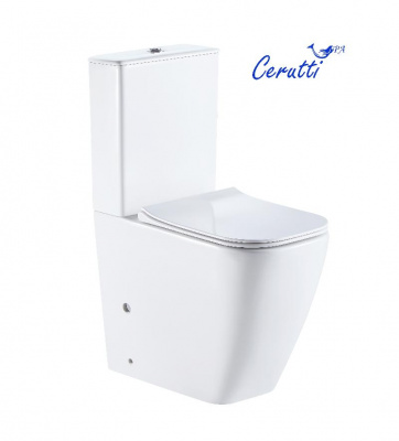 Унитаз CHIKA напольный безободковый высокий Ceruttispa CT8708 (620х385х920) фото в интернет-магазине Русалия