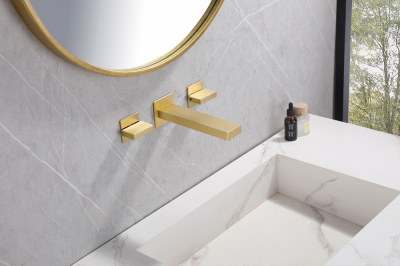 Смеситель ABBER Daheim AF82122G для раковины скрытого монтажа, матовое золото фото в интернет-магазине Русалия